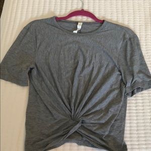 Gray Lululemon Tie Crop Shirt